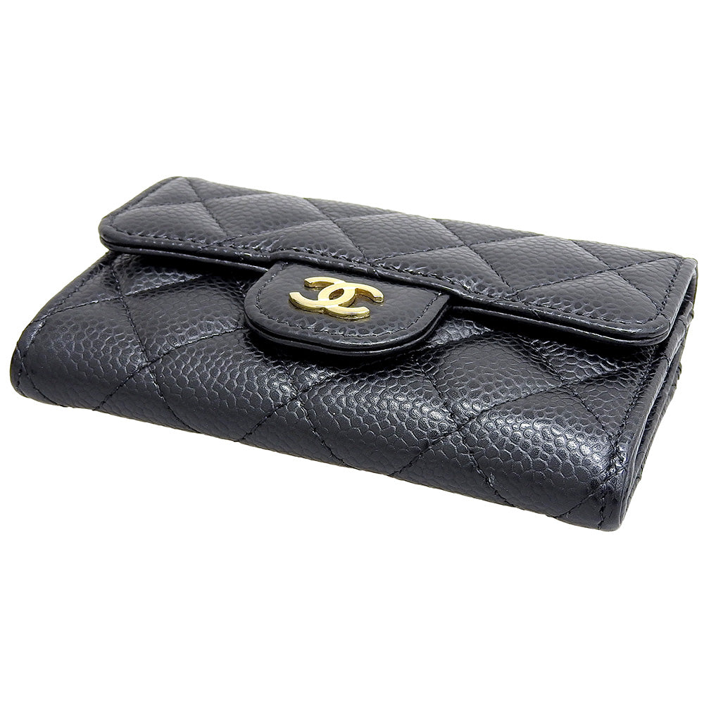 Chanel Caviar Skin Business Card Holder AP0214