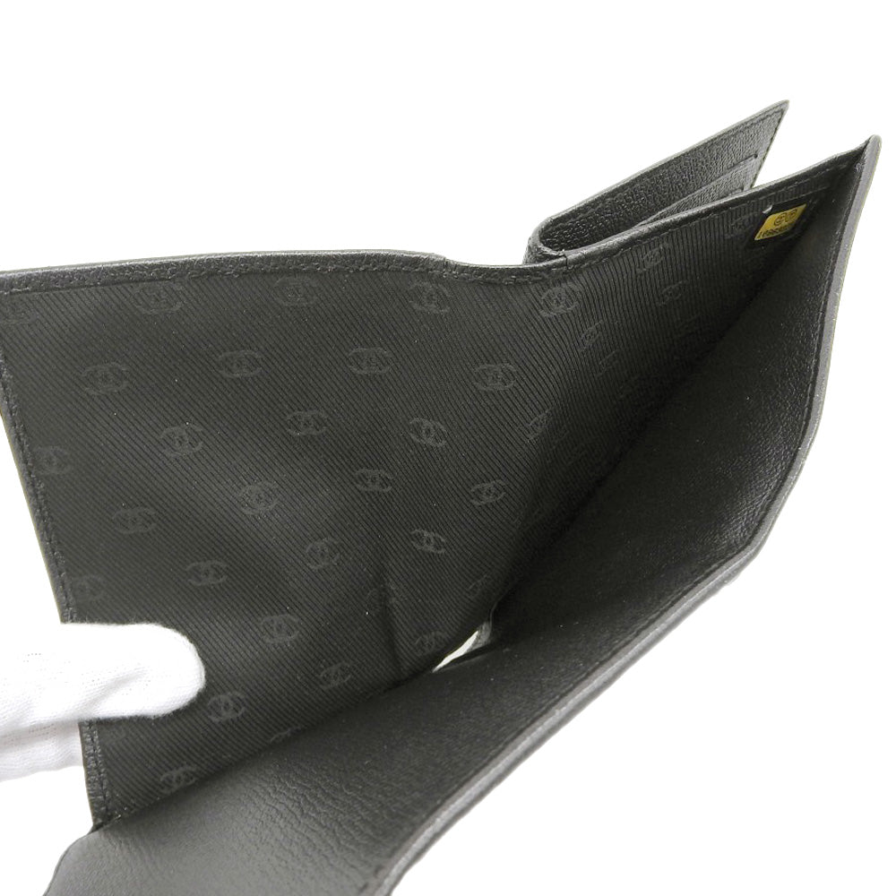 Chanel Leather Trifold Wallet Black