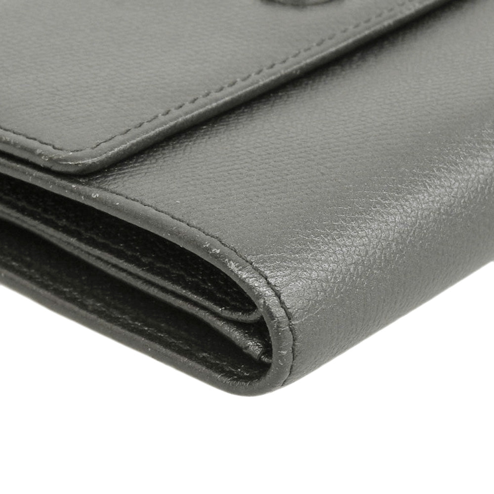 Chanel Leather Trifold Wallet Black