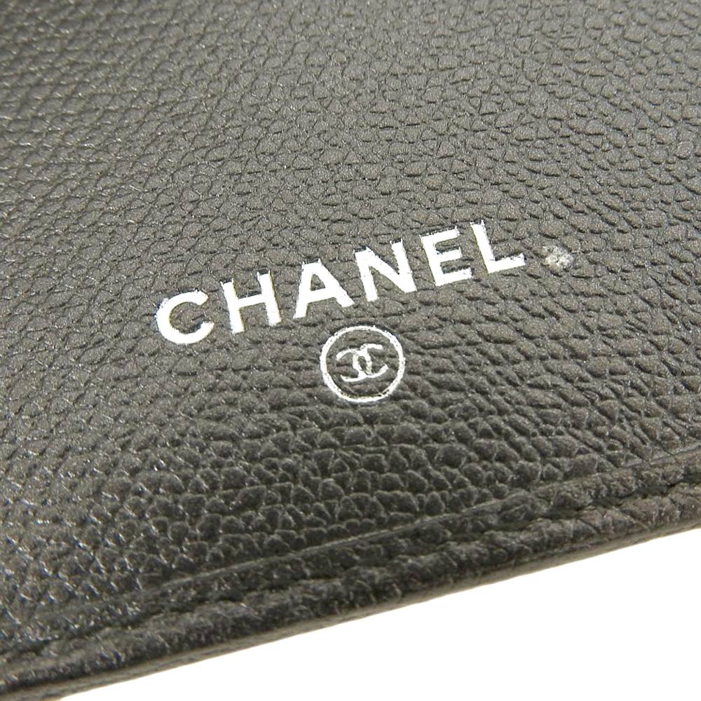 Chanel Leather Trifold Wallet Black
