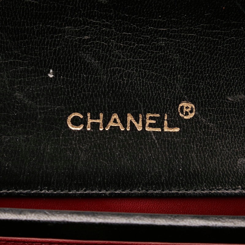 Chanel Matelasse Single Chain Shoulder Bag Black Gold Lambskin