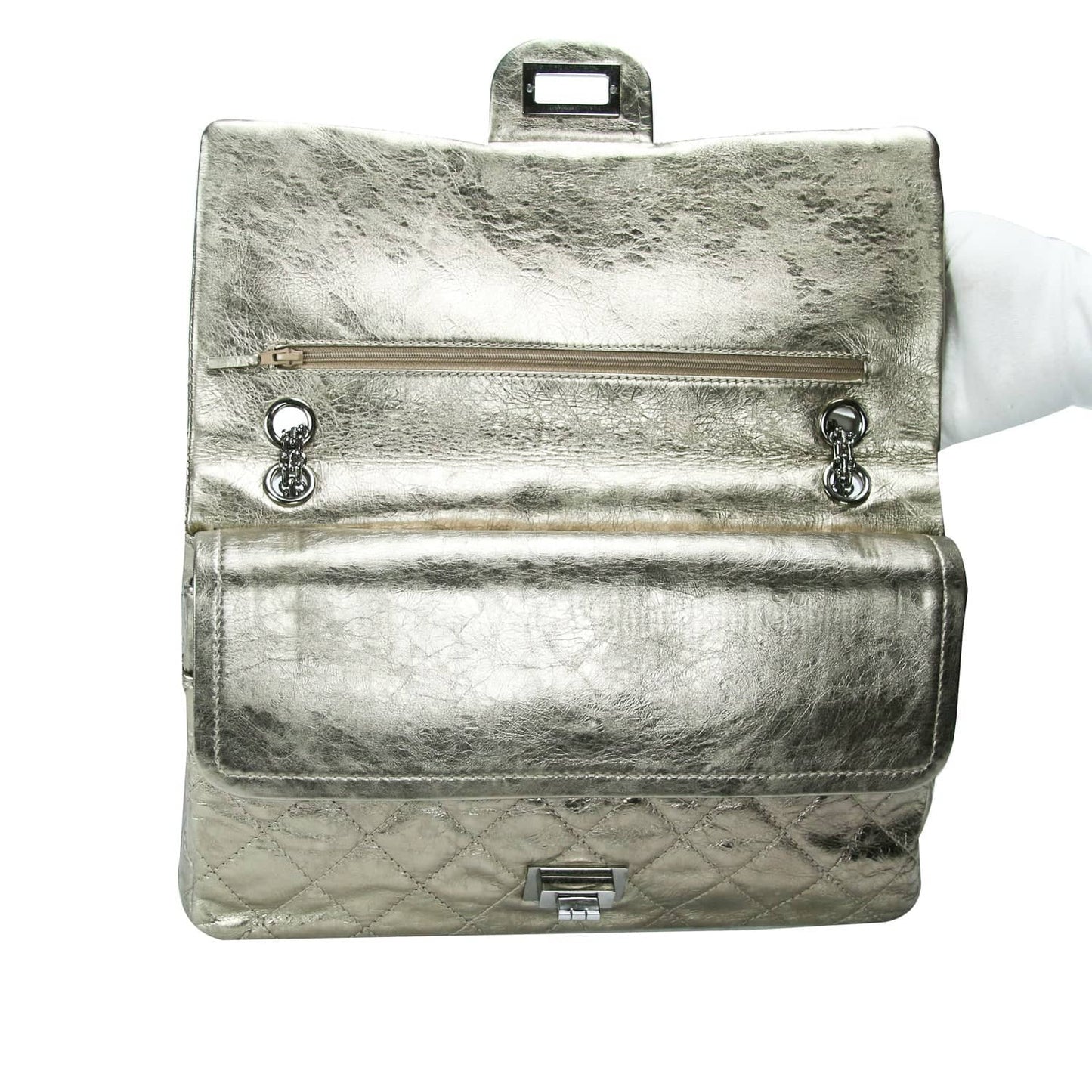 Chanel 2.55 Reissue Jumbo Gold Aged Calfskin Ruthenium