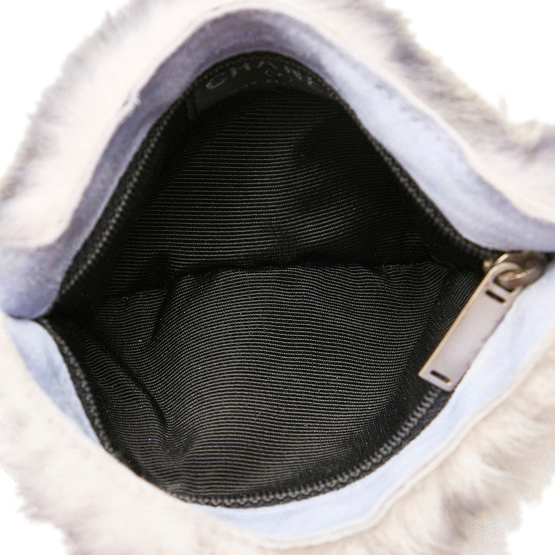 Chanel Rabbit Fur Suede Coco Mark Handbag Tote