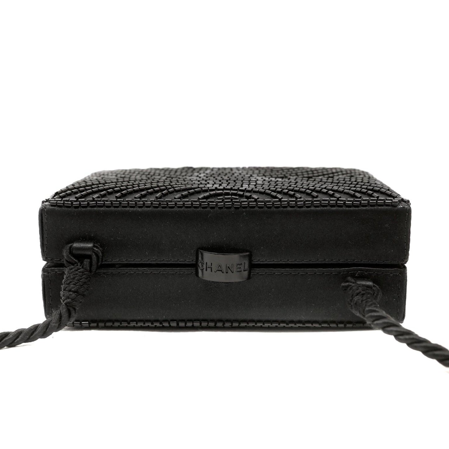 Chanel Black Vintage Beaded Mini Box Evening Bag