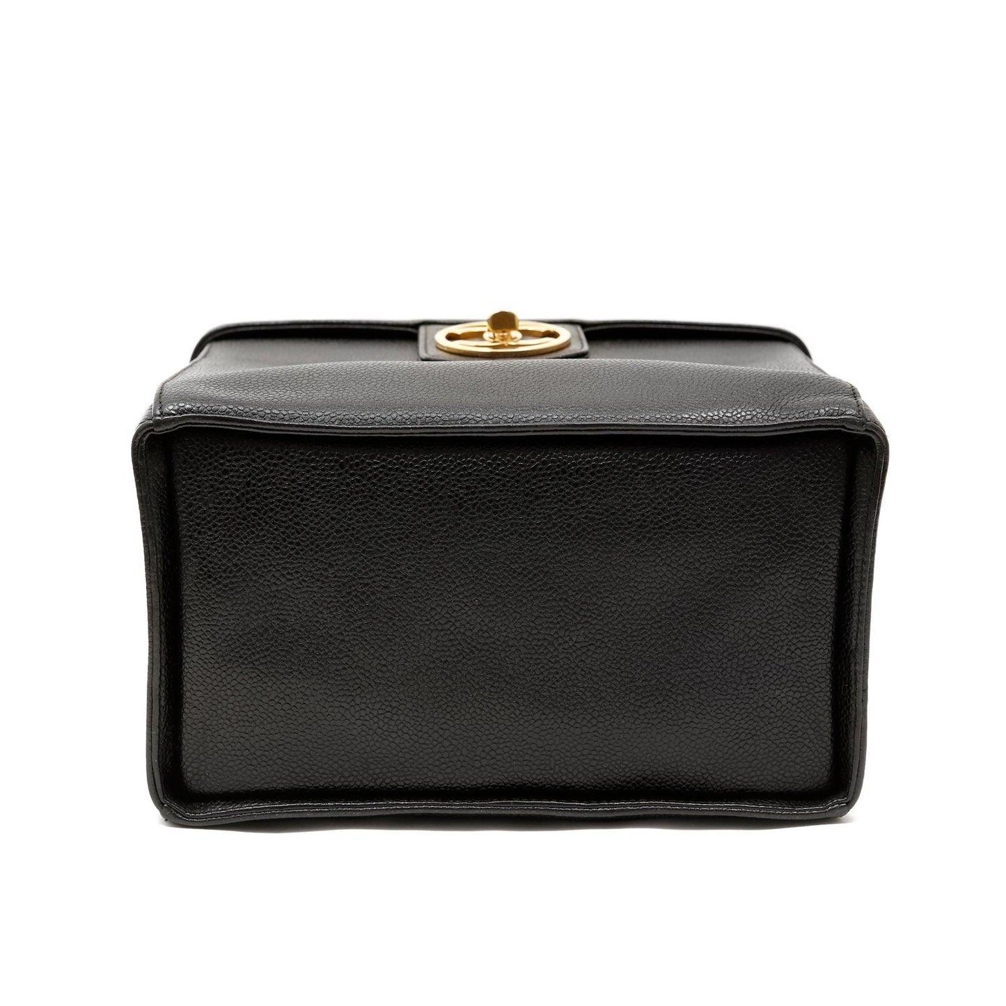 Chanel Black Caviar Large Vanity Box NO Straps w/ Gold Hardware