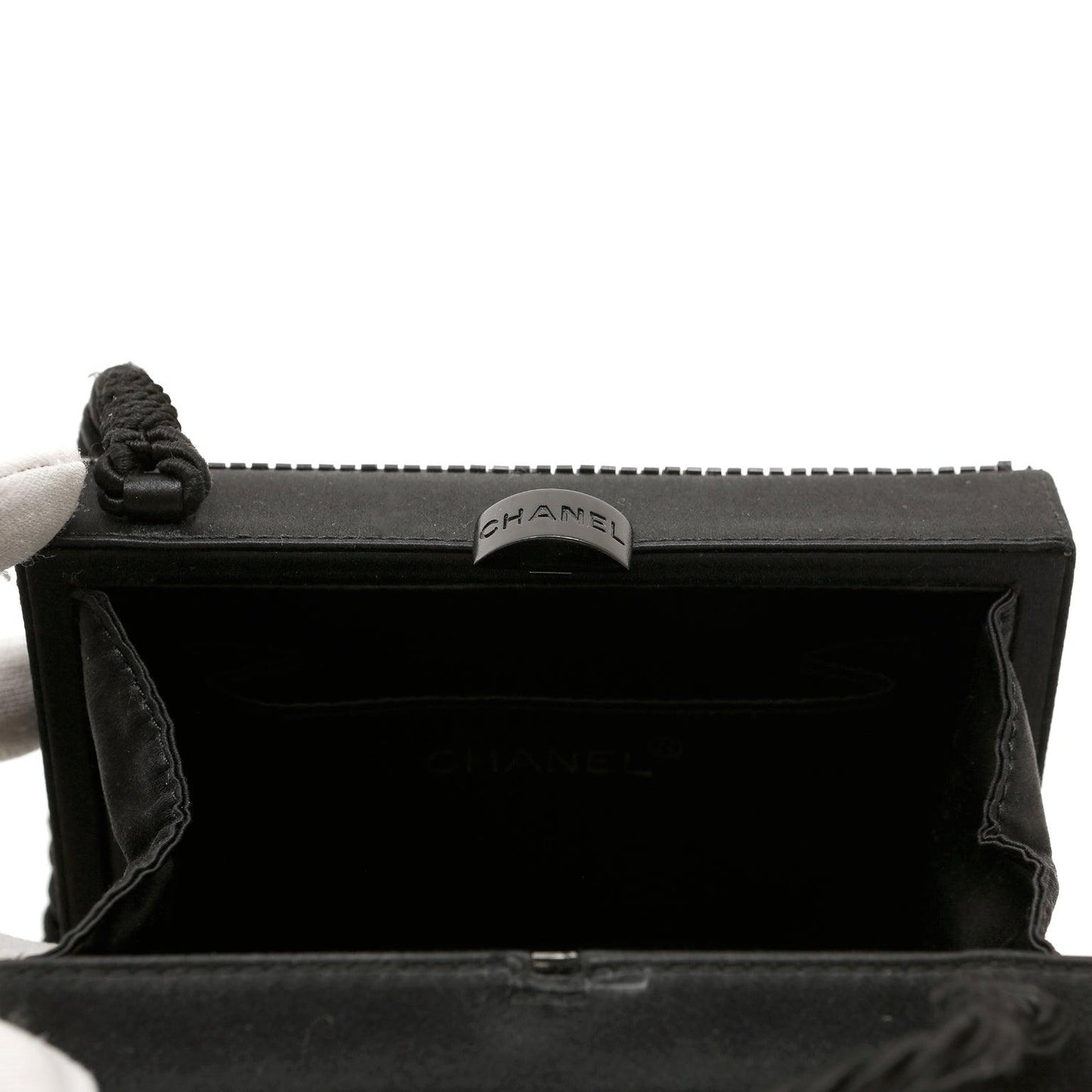 Chanel Black Vintage Beaded Mini Box Evening Bag