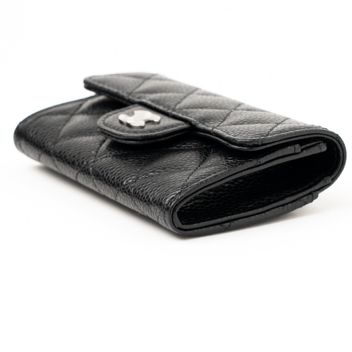 Chanel Classic Flap Card Holder Caviar Black SHW (Hologram)