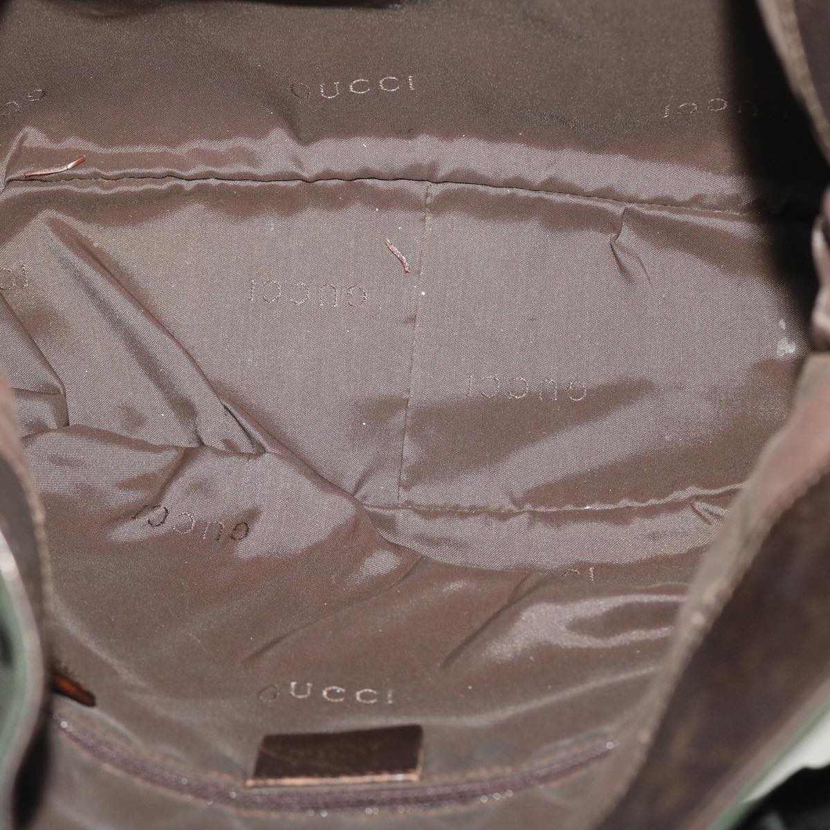 GUCCI Bamboo Shoulder Bag Nylon Green 0011638 002058 yb153