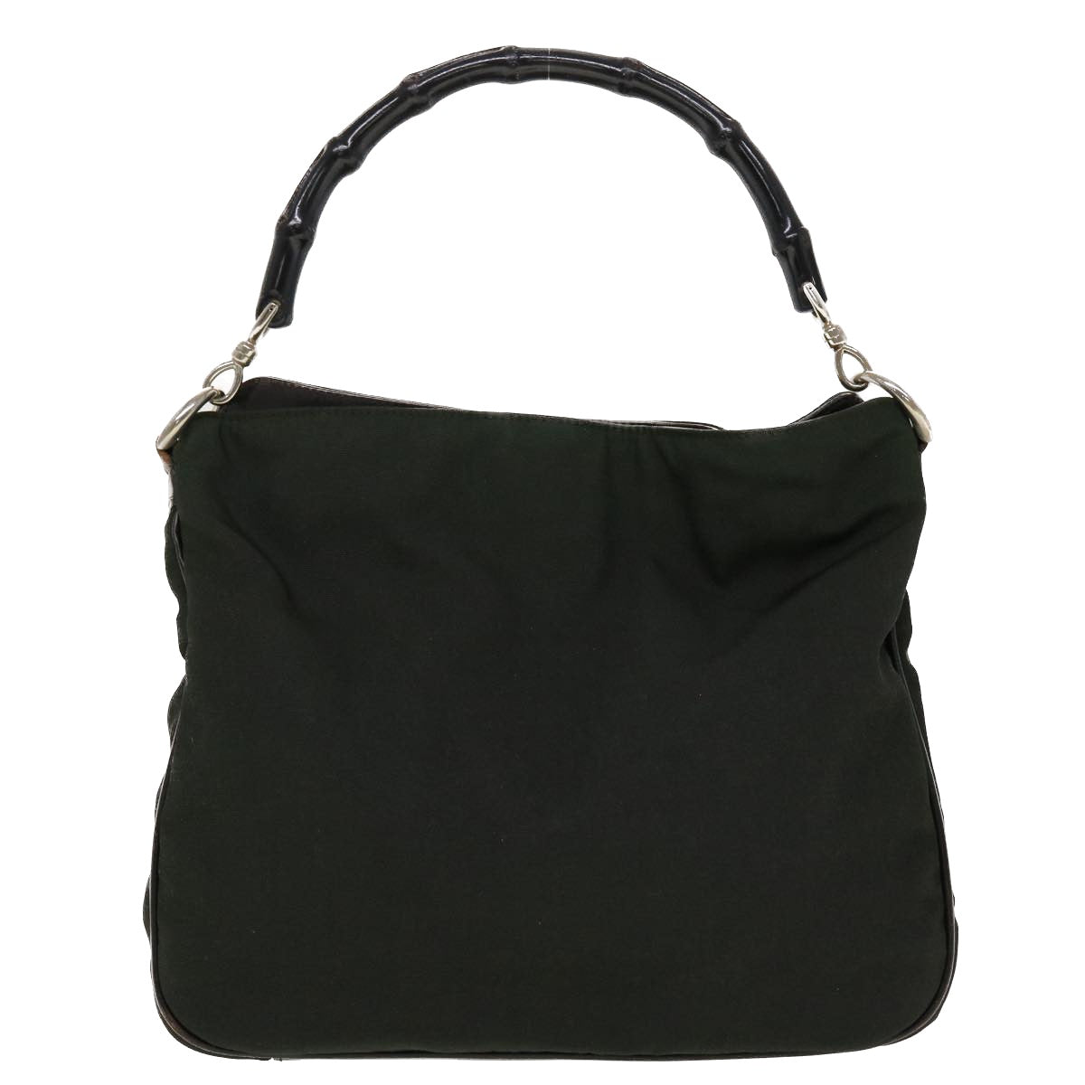 GUCCI Bamboo Shoulder Bag Nylon Green 0011638 002058 yb153