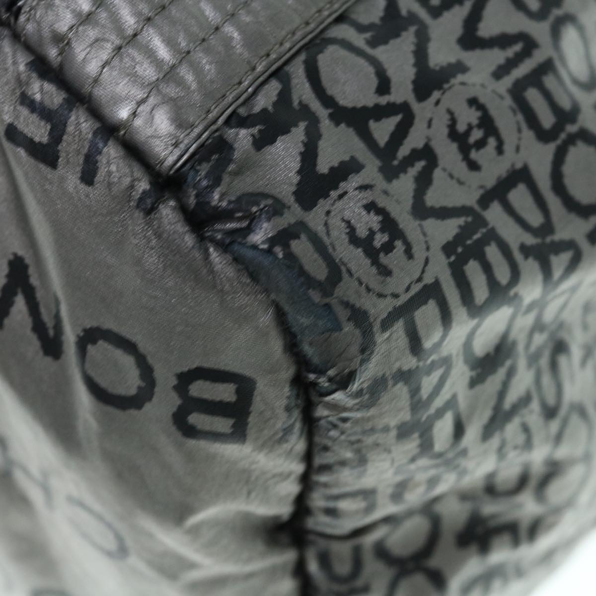 CHANEL Unlimited Shoulder Bag Nylon Silver CC yb486