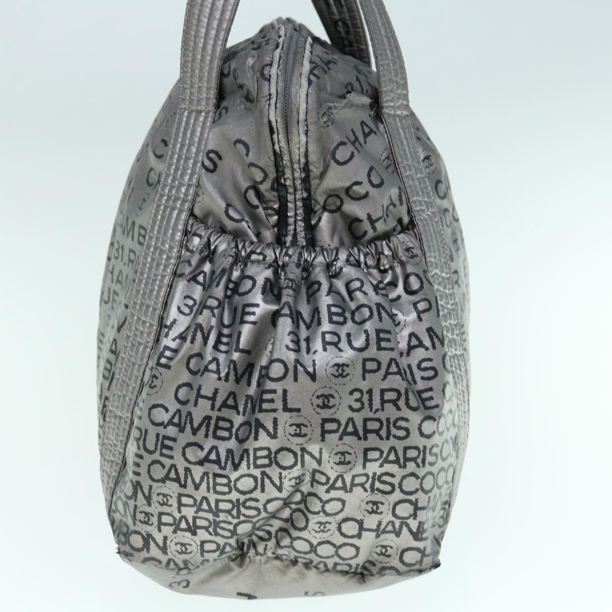 CHANEL Unlimited Shoulder Bag Nylon Silver CC yb486