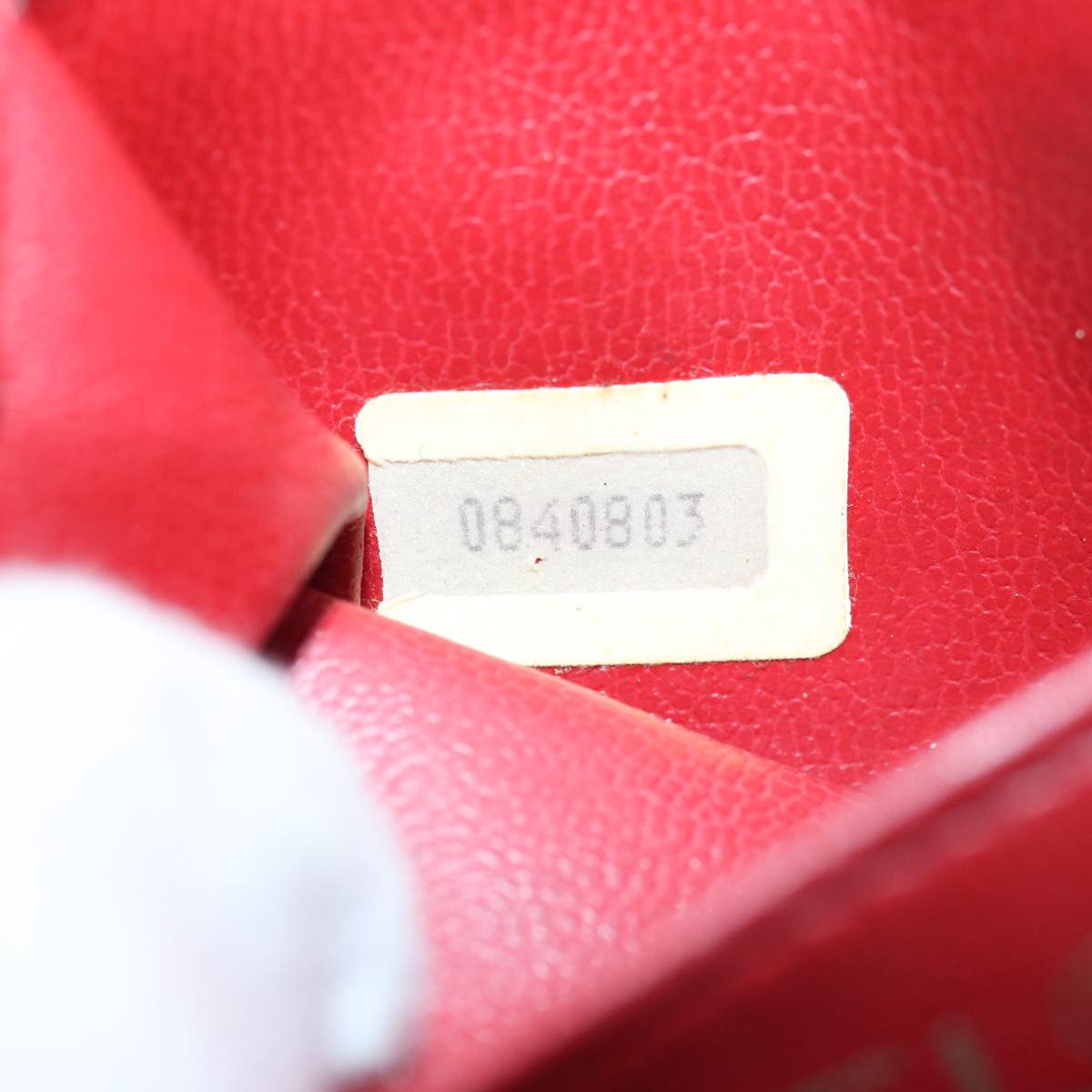 CHANEL Bicolore Chain Hand Bag Leather Red CC yb605