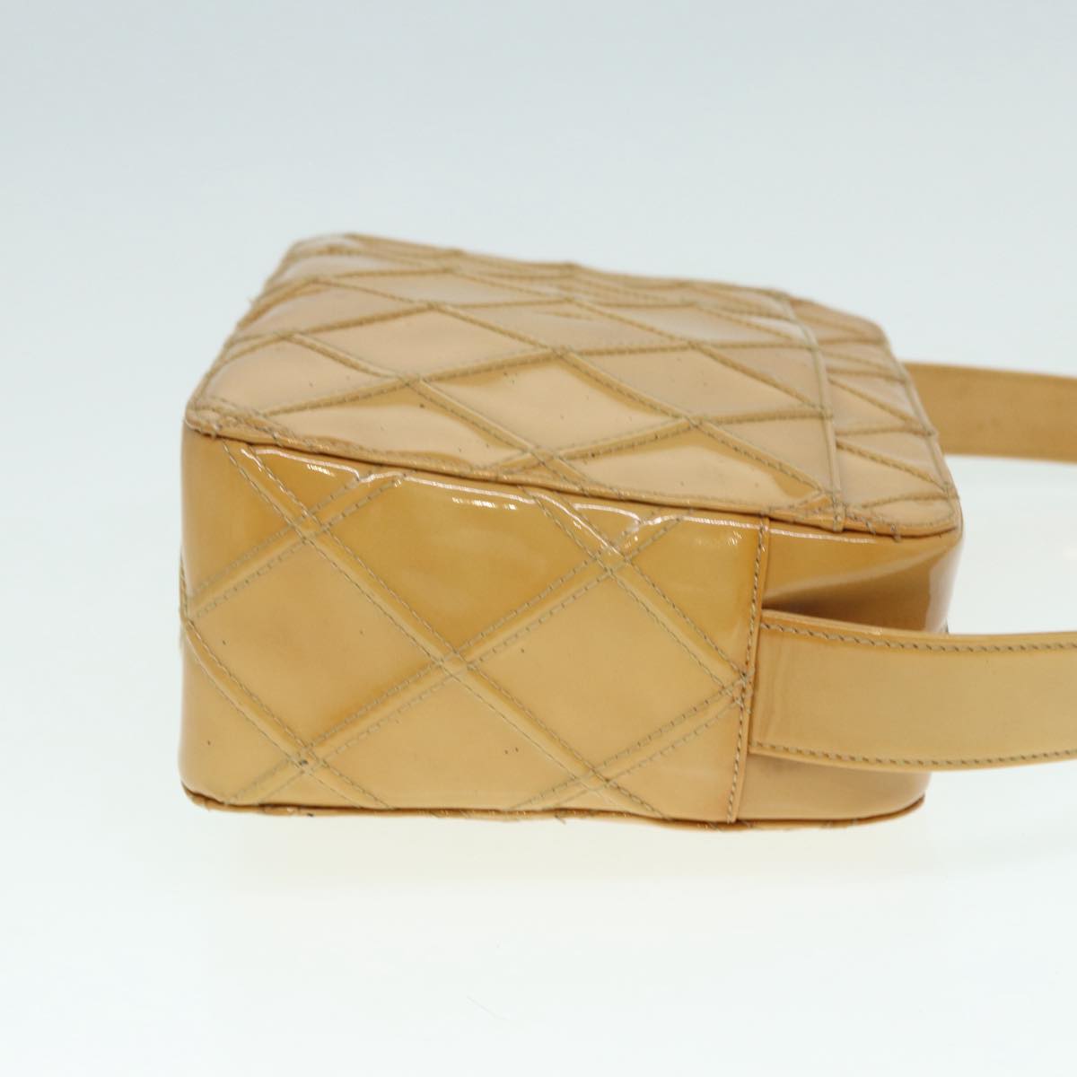CHANEL Bicolore Shoulder Bag Enamel Yellow Silver CC yb674