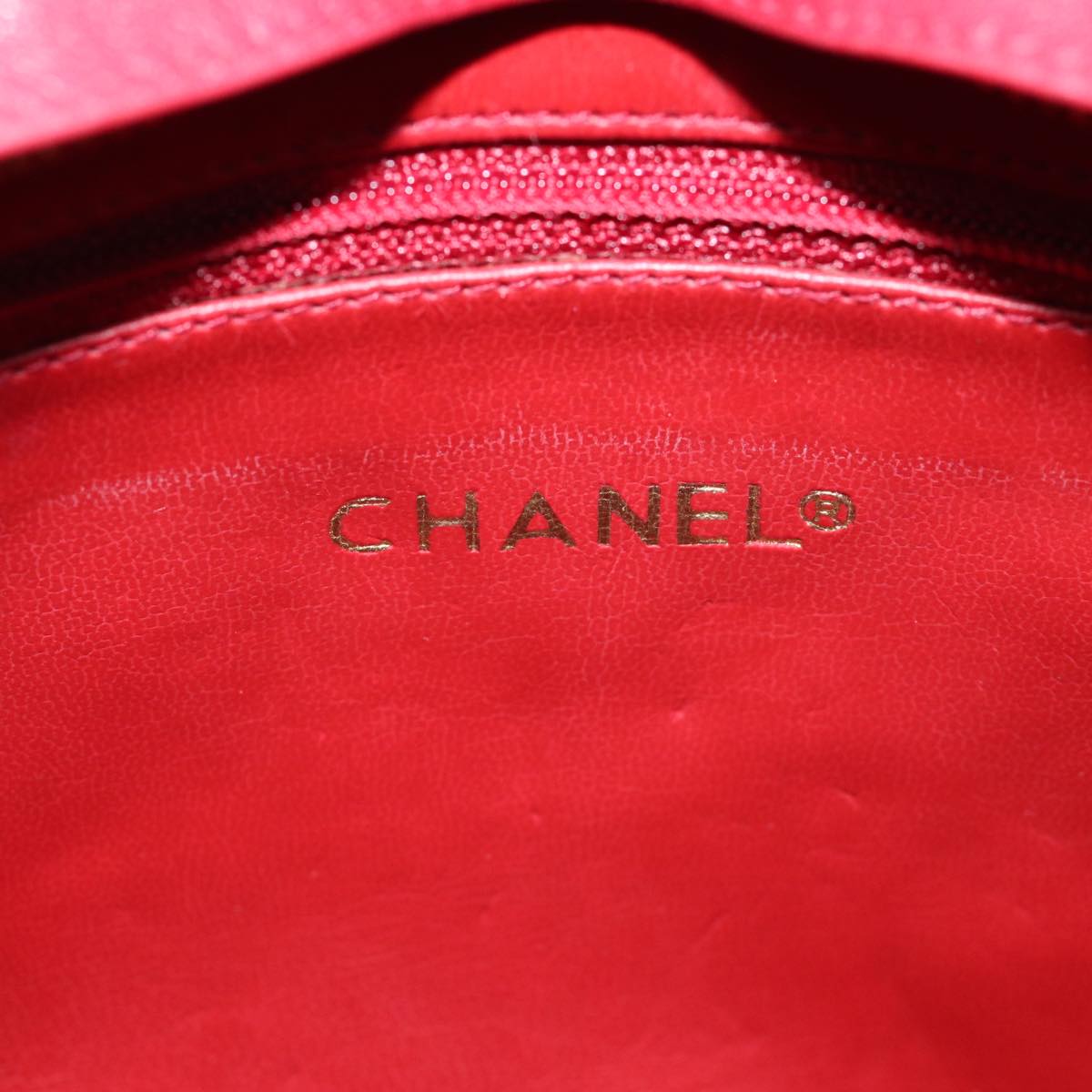 CHANEL Matelasse Chain Shoulder Bag Leather Red CC yk11662