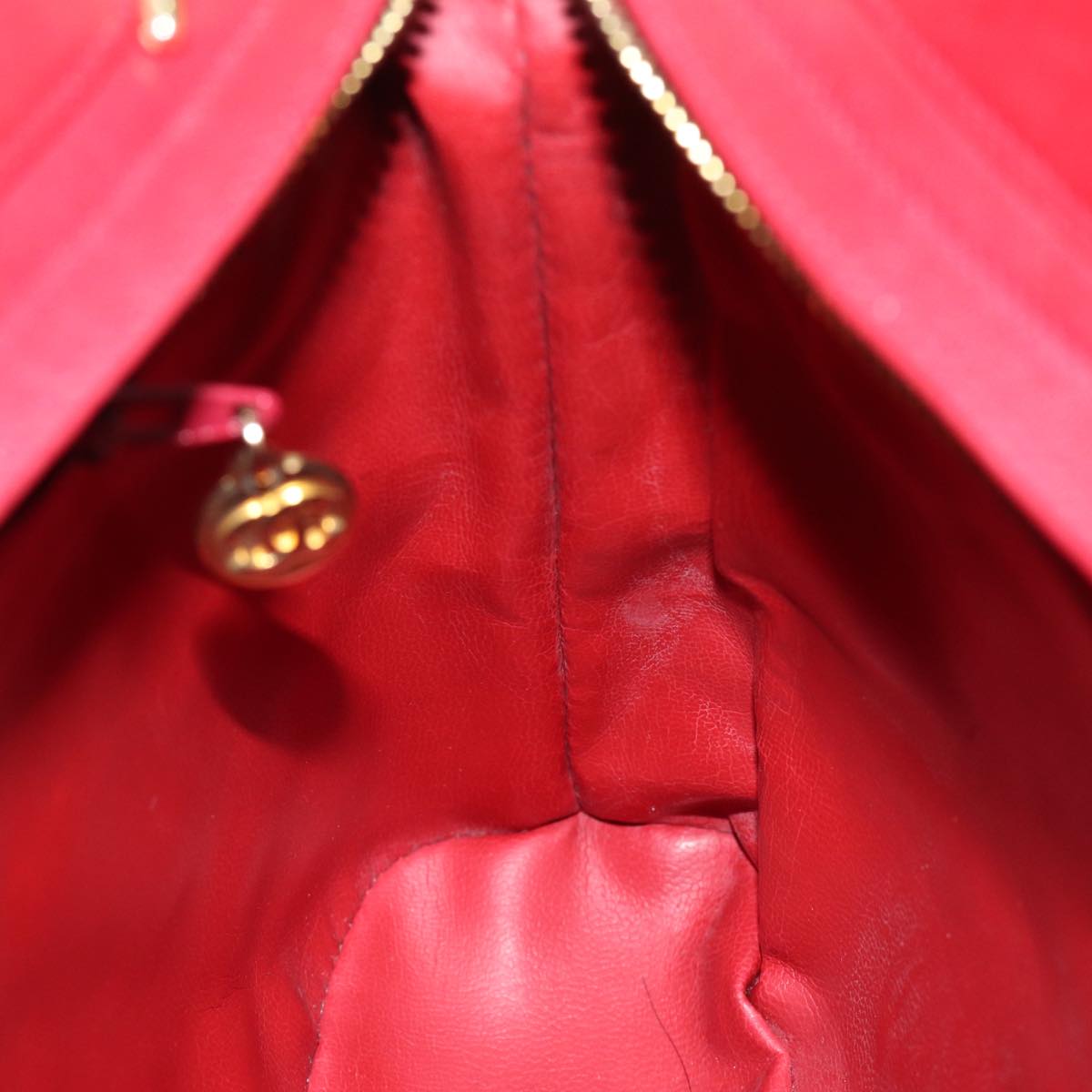 CHANEL Matelasse Chain Shoulder Bag Leather Red CC yk11662