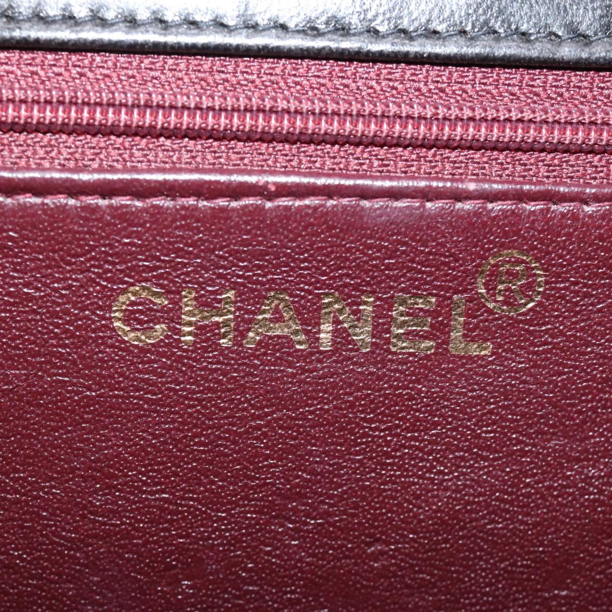 CHANEL Matelasse Chain Shoulder Bag Lamb Skin Black CC yk12417A
