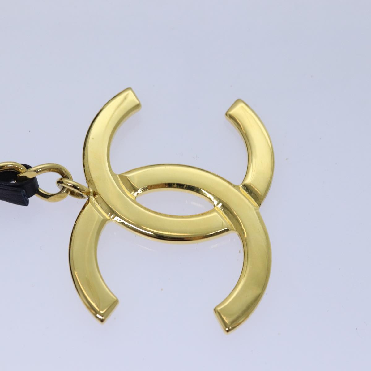 CHANEL Matelasse Chain Shoulder Bag Lamb Skin Navy CC yk12992