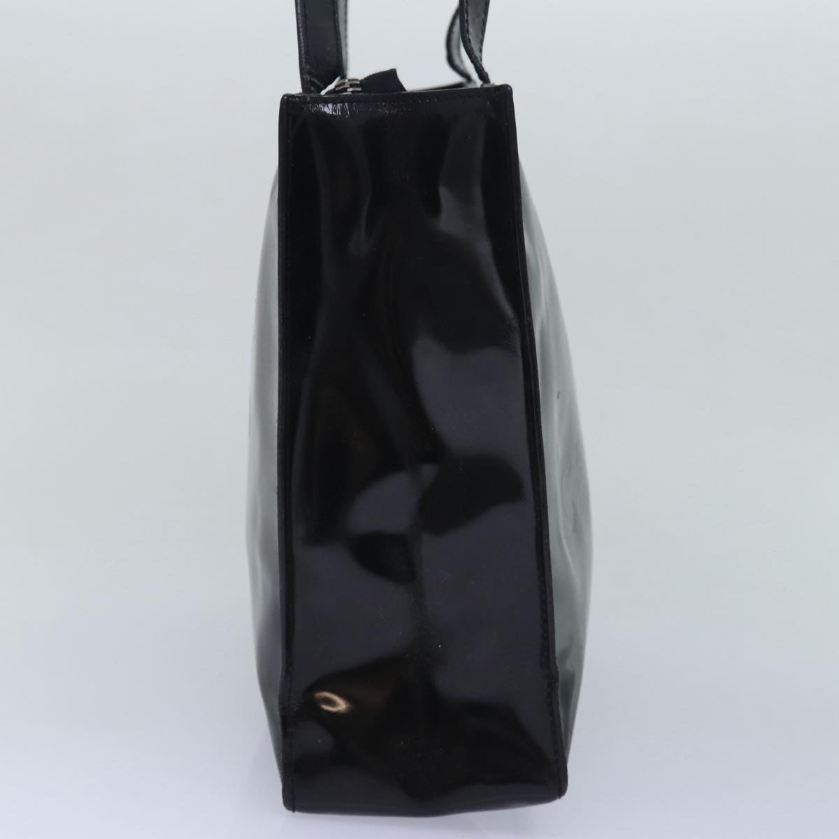 CHANEL Tote Bag Enamel Black CC yk13900