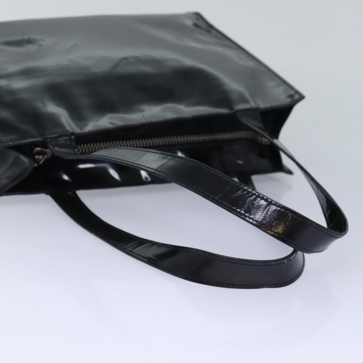 CHANEL Tote Bag Enamel Black CC yk13900