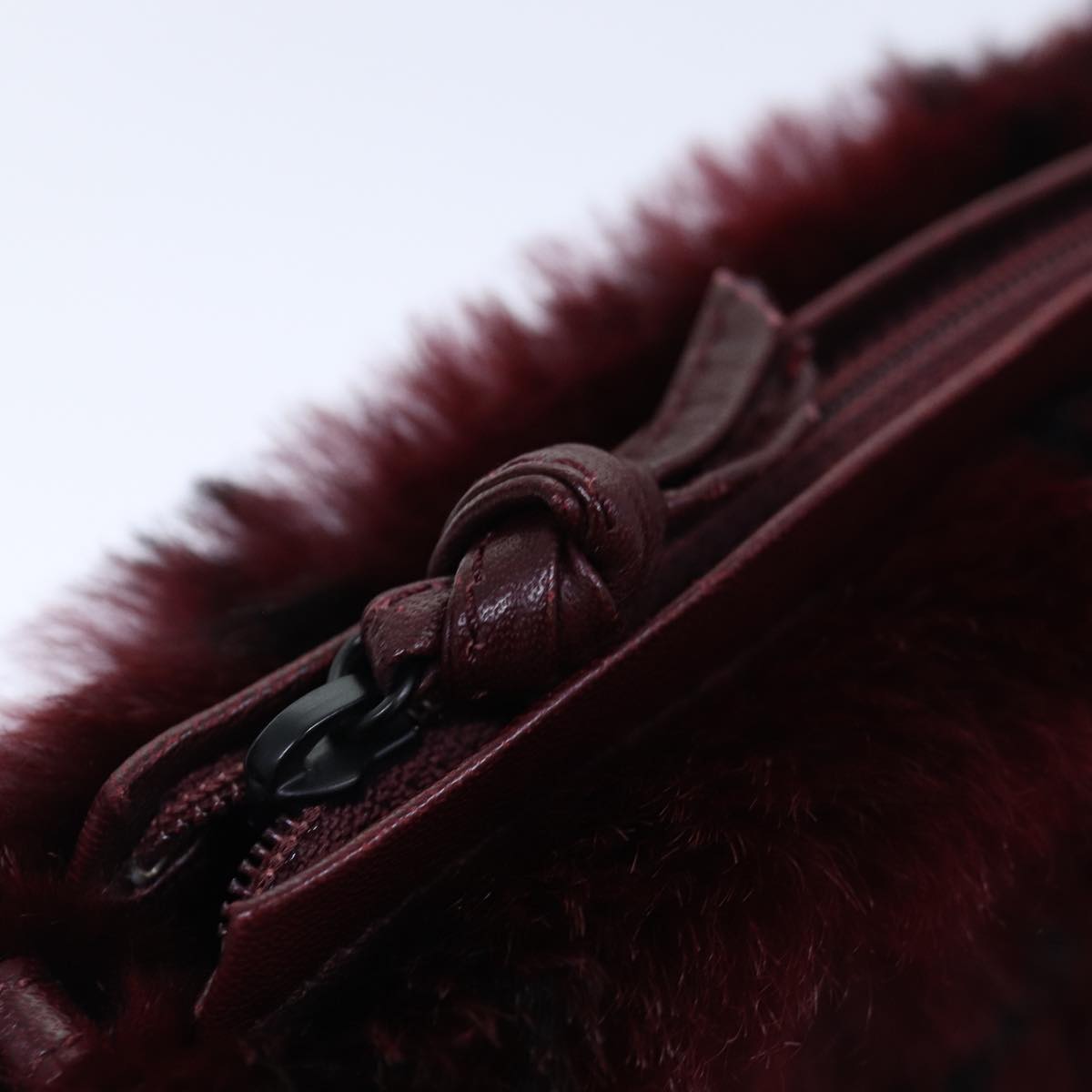 CHANEL COCO Mark Chain Hand Bag Canvas Wine Red CC yk13976A
