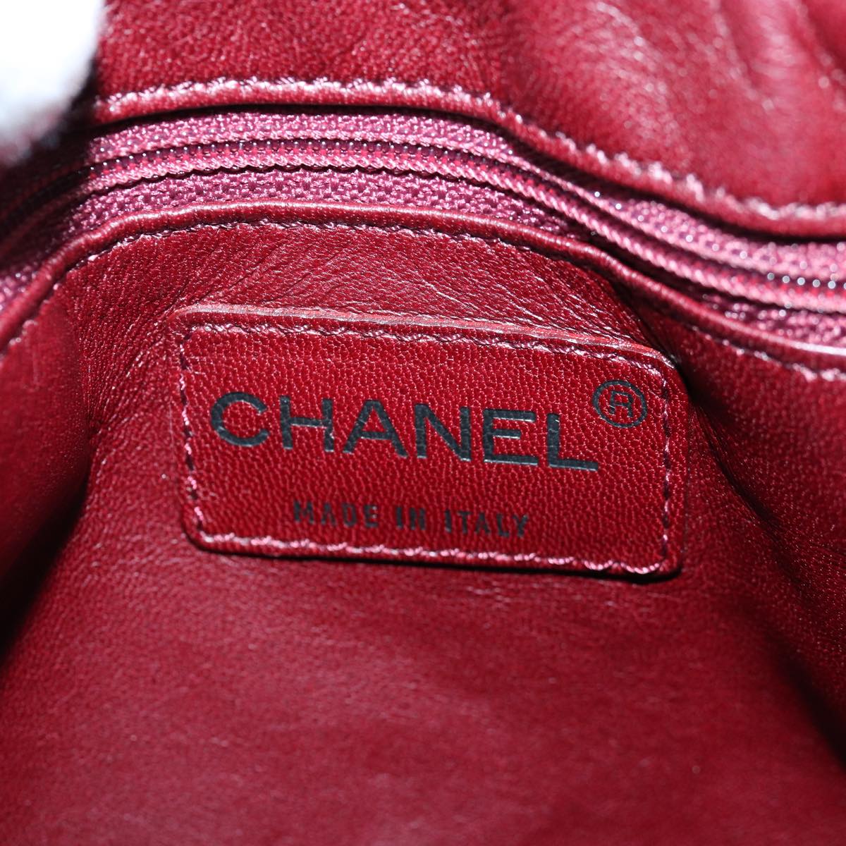 CHANEL COCO Mark Chain Hand Bag Canvas Wine Red CC yk13976A