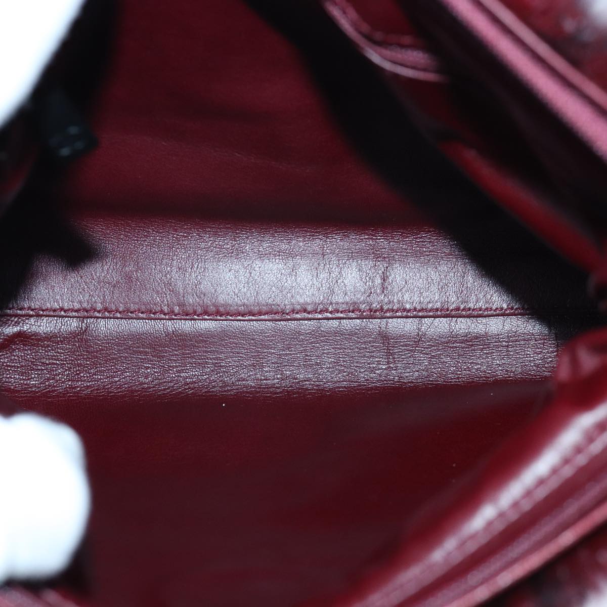 CHANEL COCO Mark Chain Hand Bag Canvas Wine Red CC yk13976A