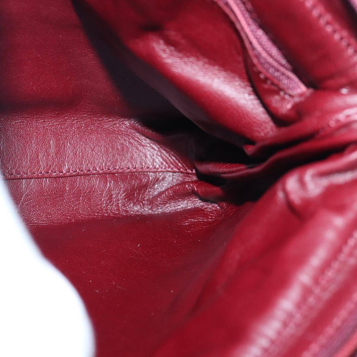 CHANEL COCO Mark Chain Hand Bag Canvas Wine Red CC yk13976A