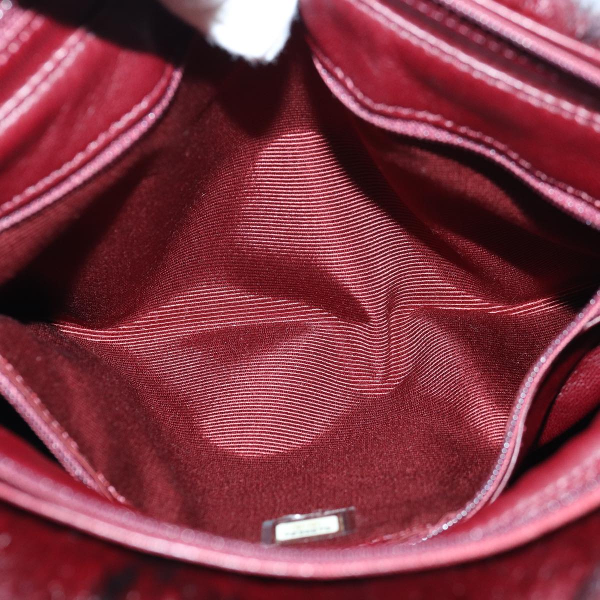 CHANEL COCO Mark Chain Hand Bag Canvas Wine Red CC yk13976A