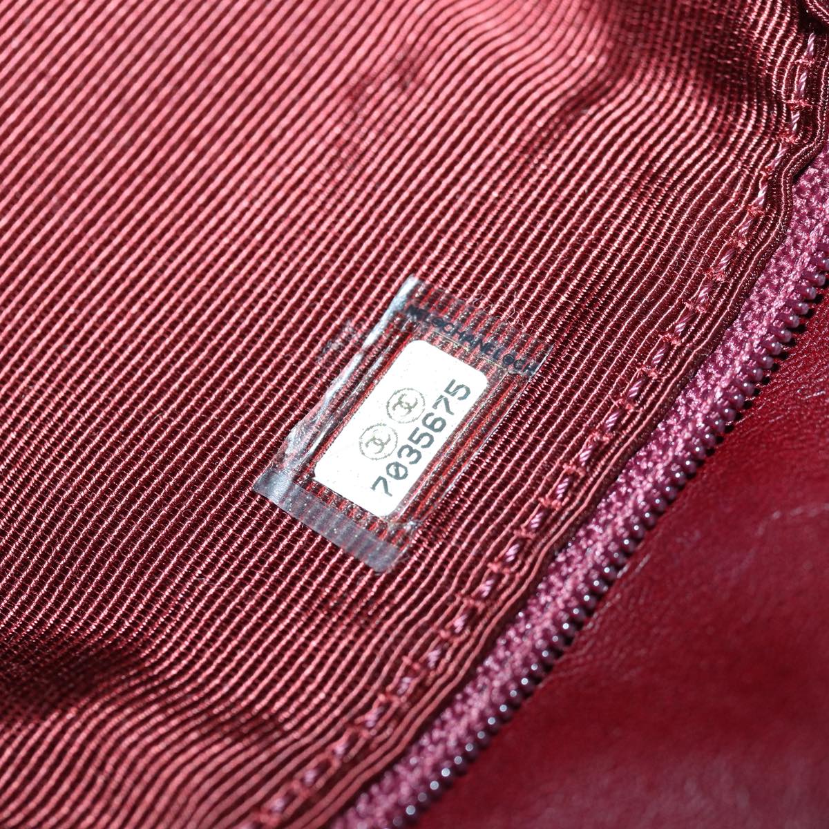 CHANEL COCO Mark Chain Hand Bag Canvas Wine Red CC yk13976A
