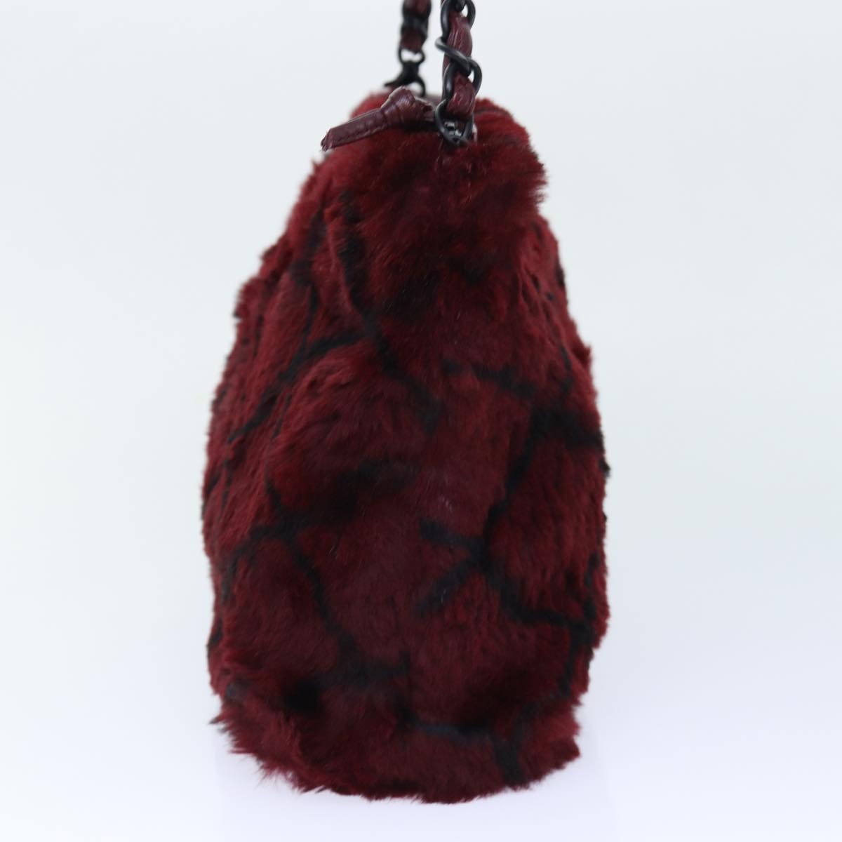 CHANEL COCO Mark Chain Hand Bag Canvas Wine Red CC yk13976A