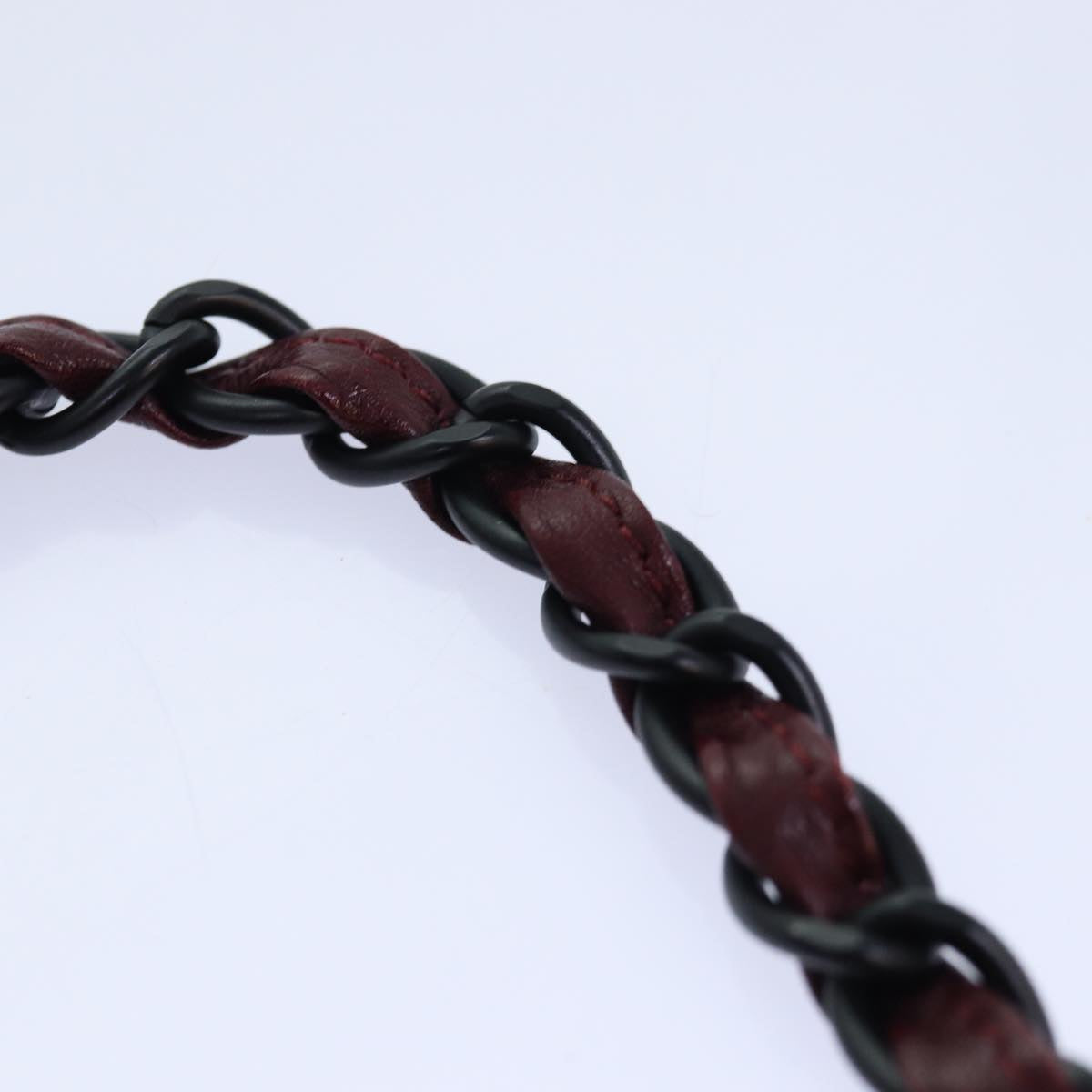 CHANEL COCO Mark Chain Hand Bag Canvas Wine Red CC yk13976A
