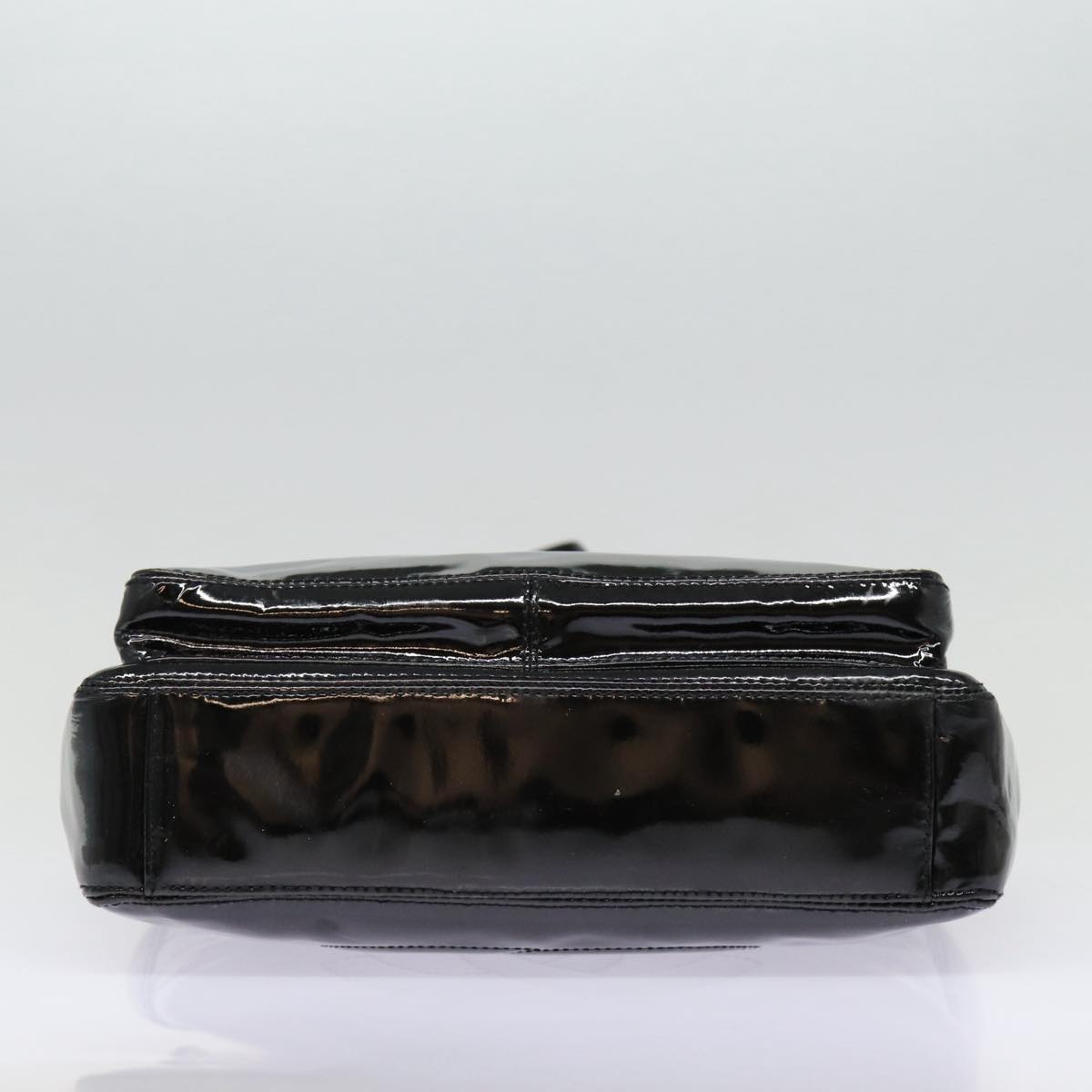 CHANEL COCO Mark Shoulder Bag Enamel Black Silver CC yk14331