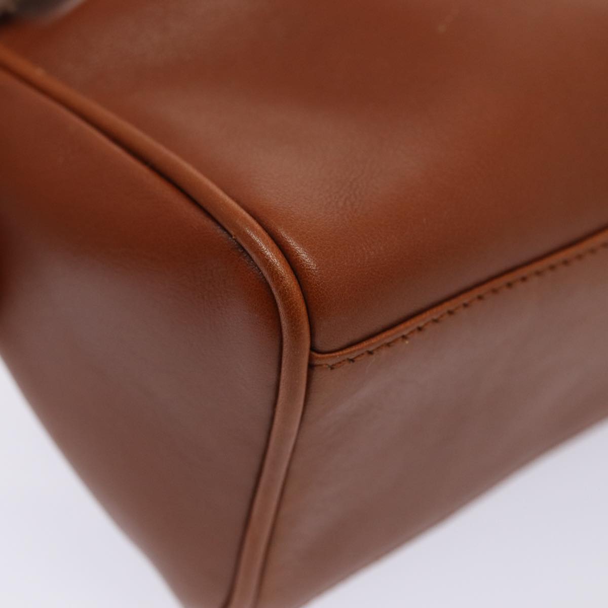 GUCCI Bamboo Hand Bag Leather 2way Brown Gold 007 3444 0232 14371
