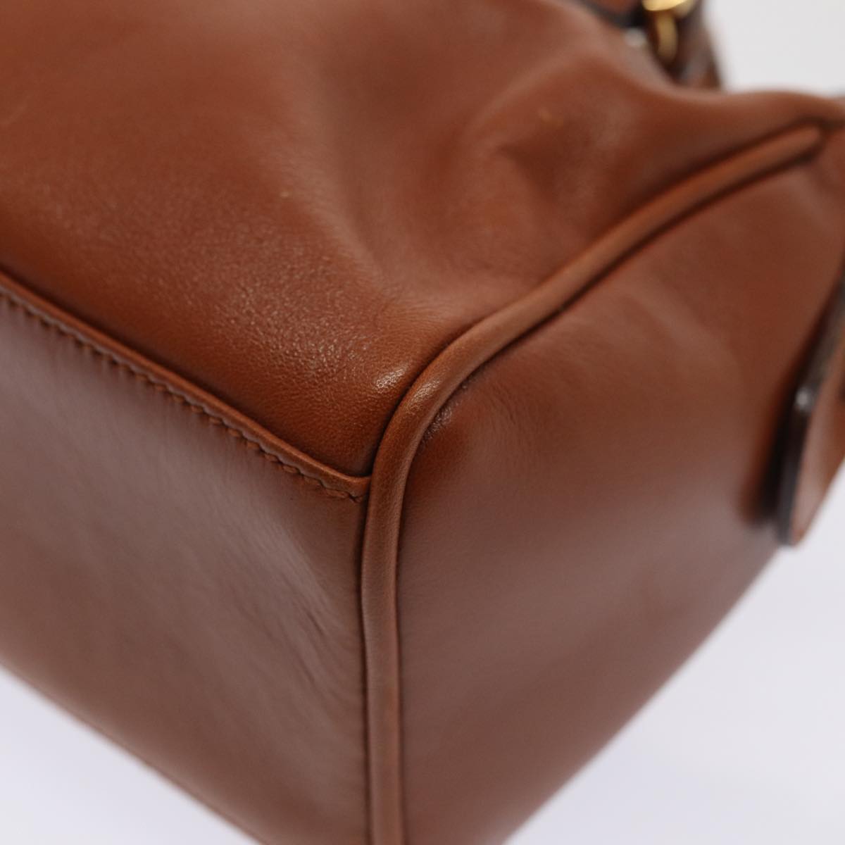 GUCCI Bamboo Hand Bag Leather 2way Brown Gold 007 3444 0232 14371
