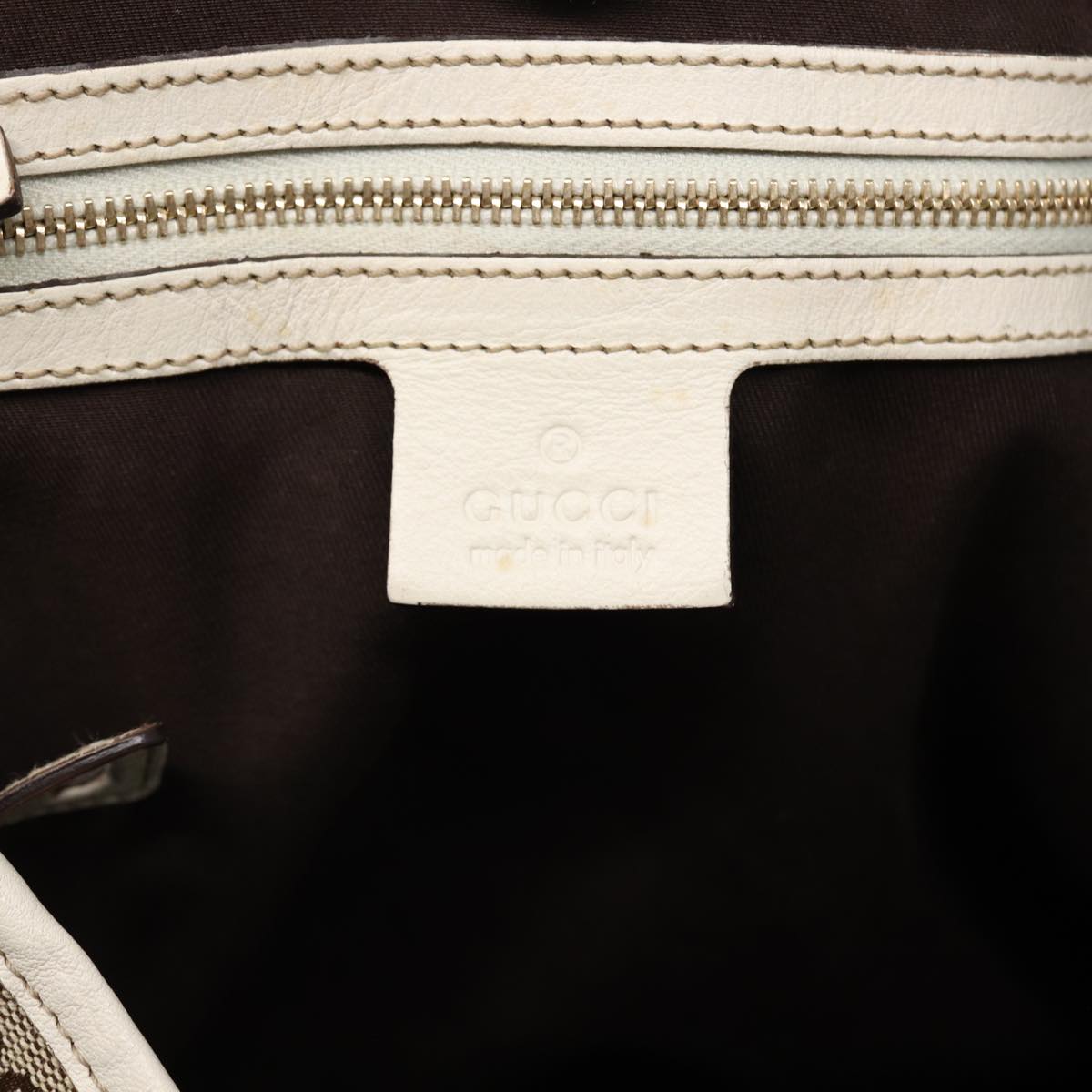 GUCCI GG Canvas Horsebit Tote Bag Beige Silver 137621 14424