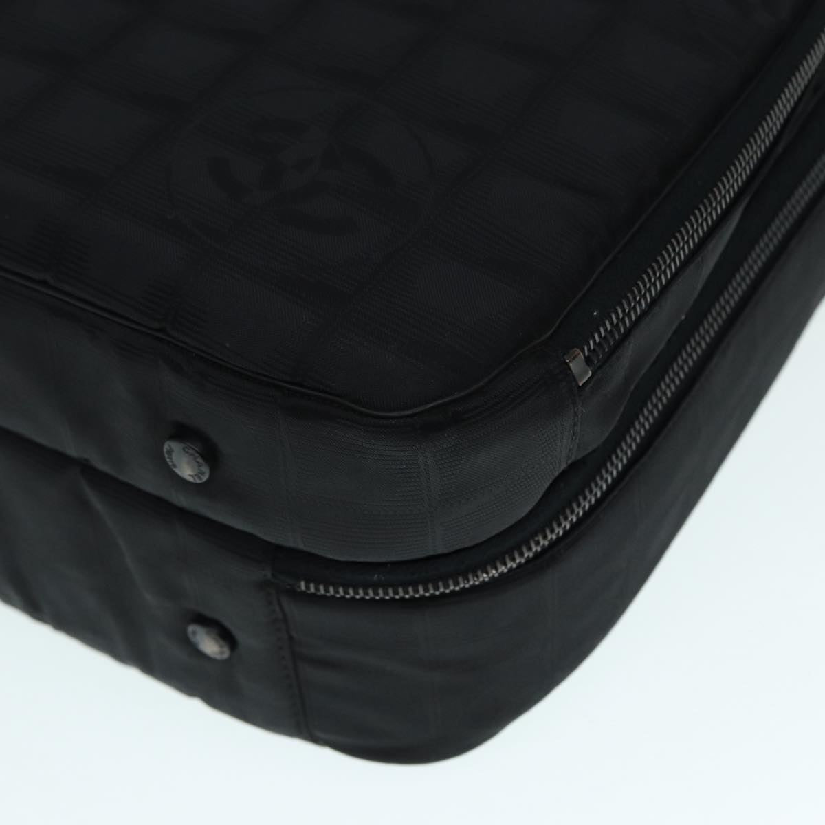 CHANEL New Travel Line Travel Case Nylon Black CC yk14766