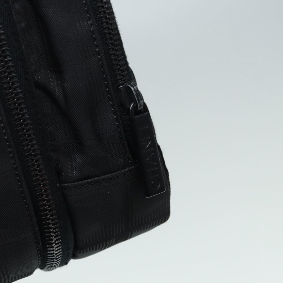 CHANEL New Travel Line Travel Case Nylon Black CC yk14766