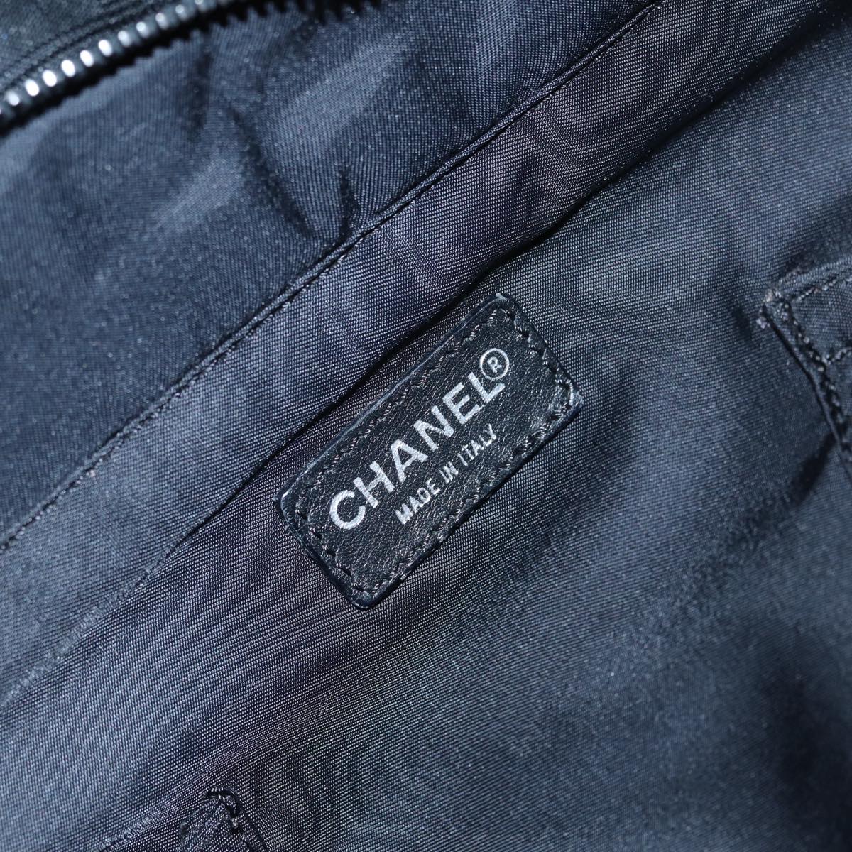 CHANEL New Travel Line Travel Case Nylon Black CC yk14766