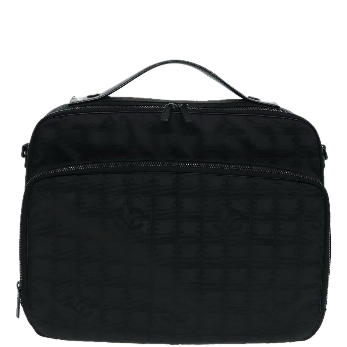 CHANEL New Travel Line Travel Case Nylon Black CC yk14766