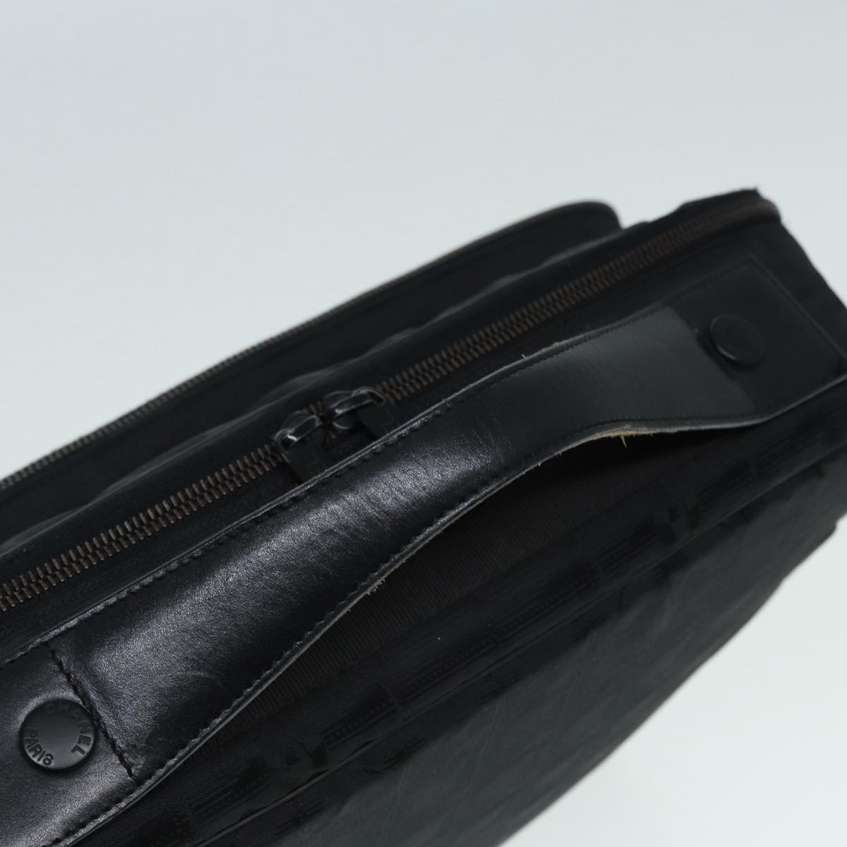 CHANEL New Travel Line Travel Case Nylon Black CC yk14766