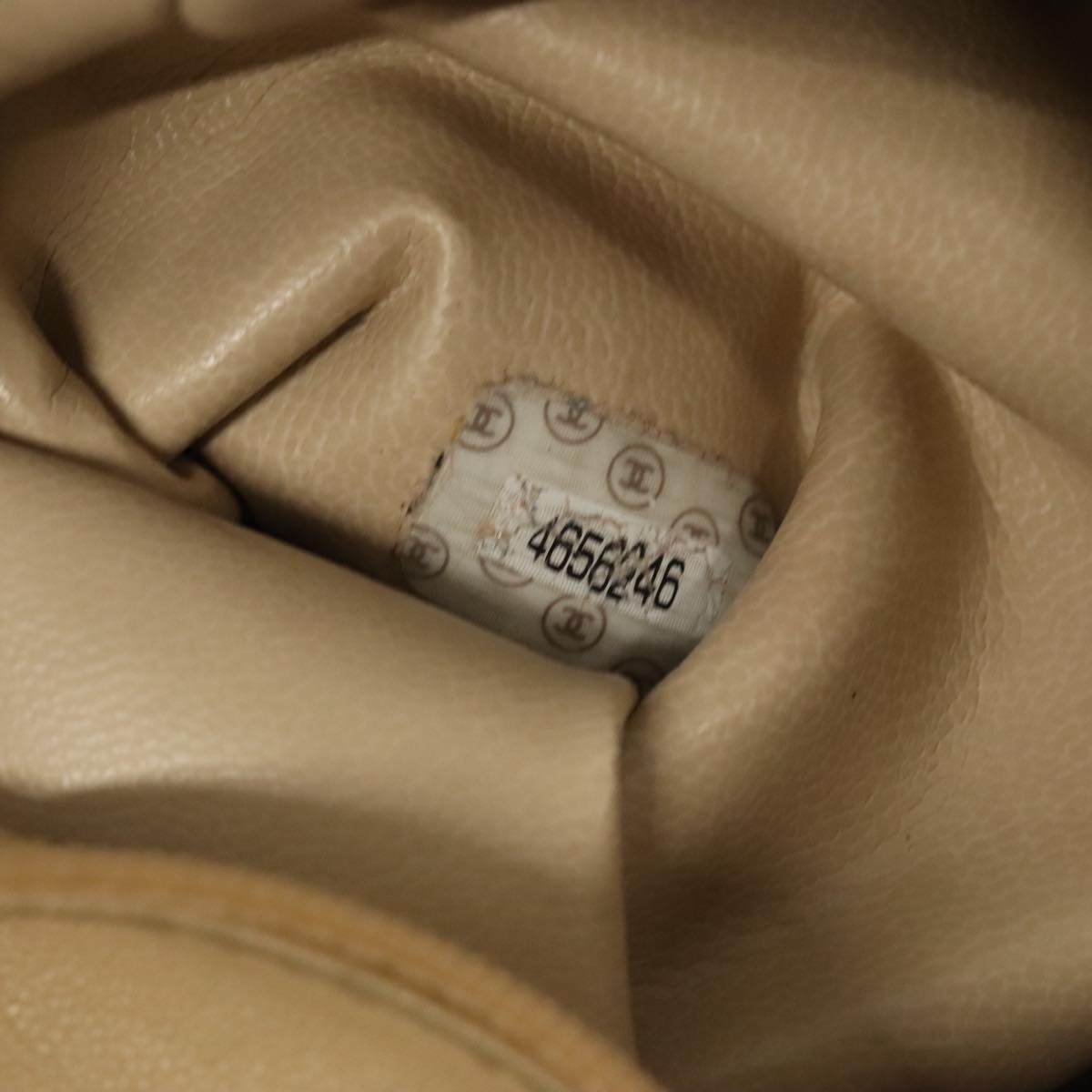 CHANEL COCO Mark Chain Tote Bag Straw Leather Beige Gold CC yk14915