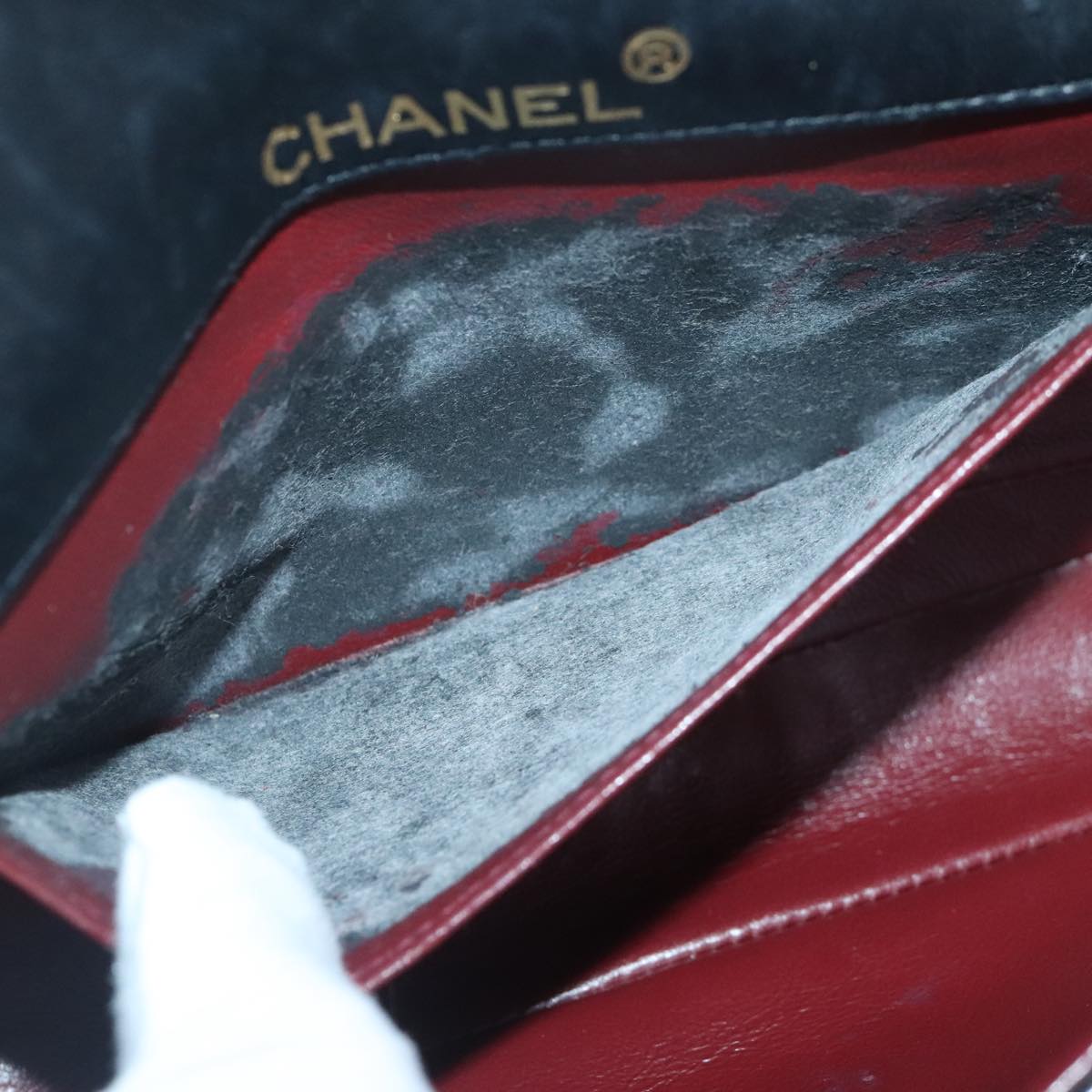 CHANEL Matelasse COCO Mark Chain Stone Bag Lamb Skin Black CC yk15007A