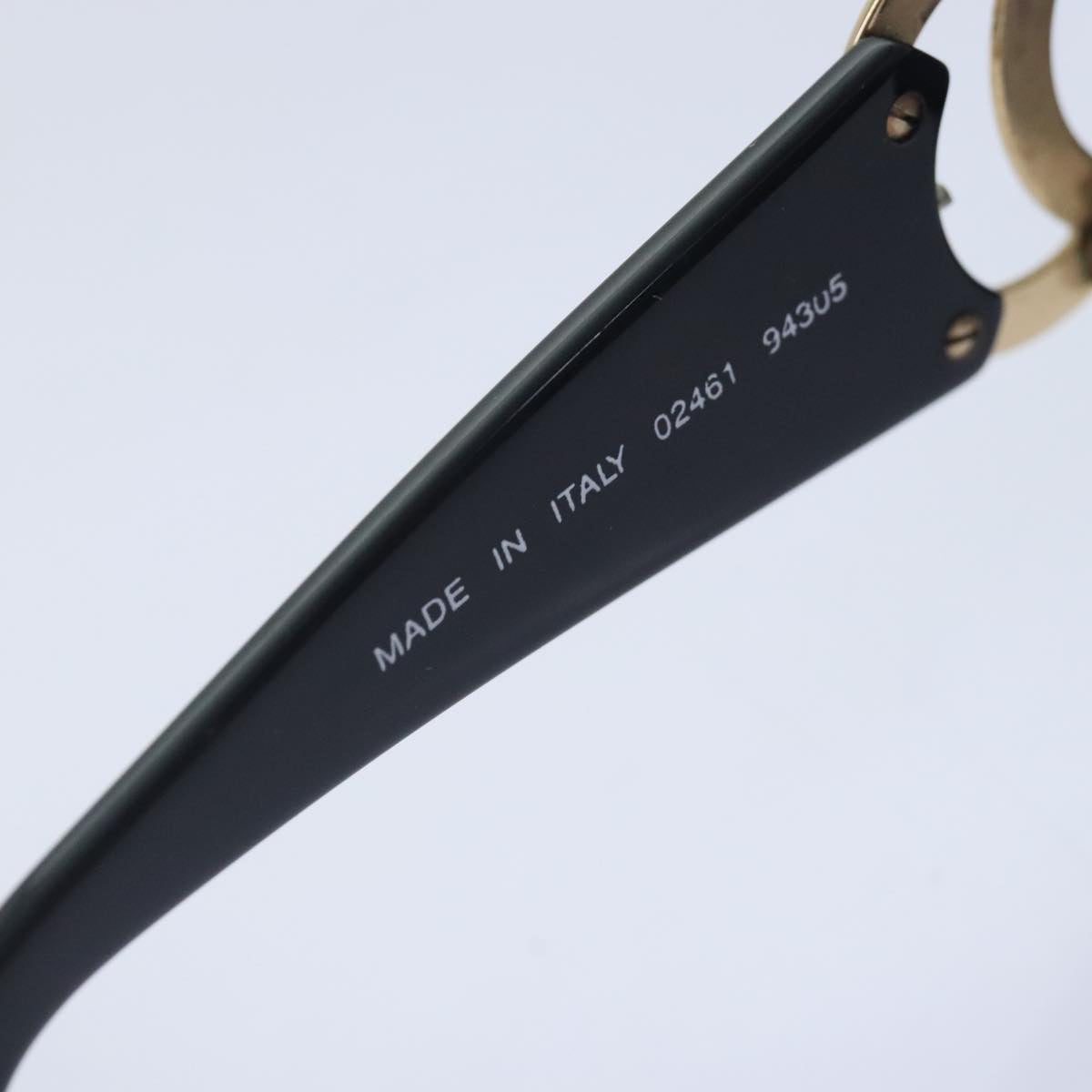 CHANEL Sunglasses Plastic Metal Black Gold CC yk15060