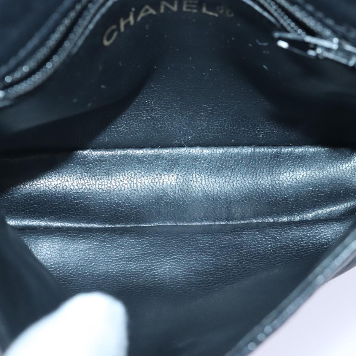 CHANEL Bicolore Chain Waist bag Leather Black Gold CC yk15152