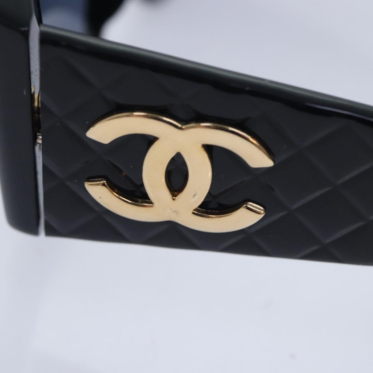 CHANEL COCO Mark Sunglasses plastic Black CC yk15227