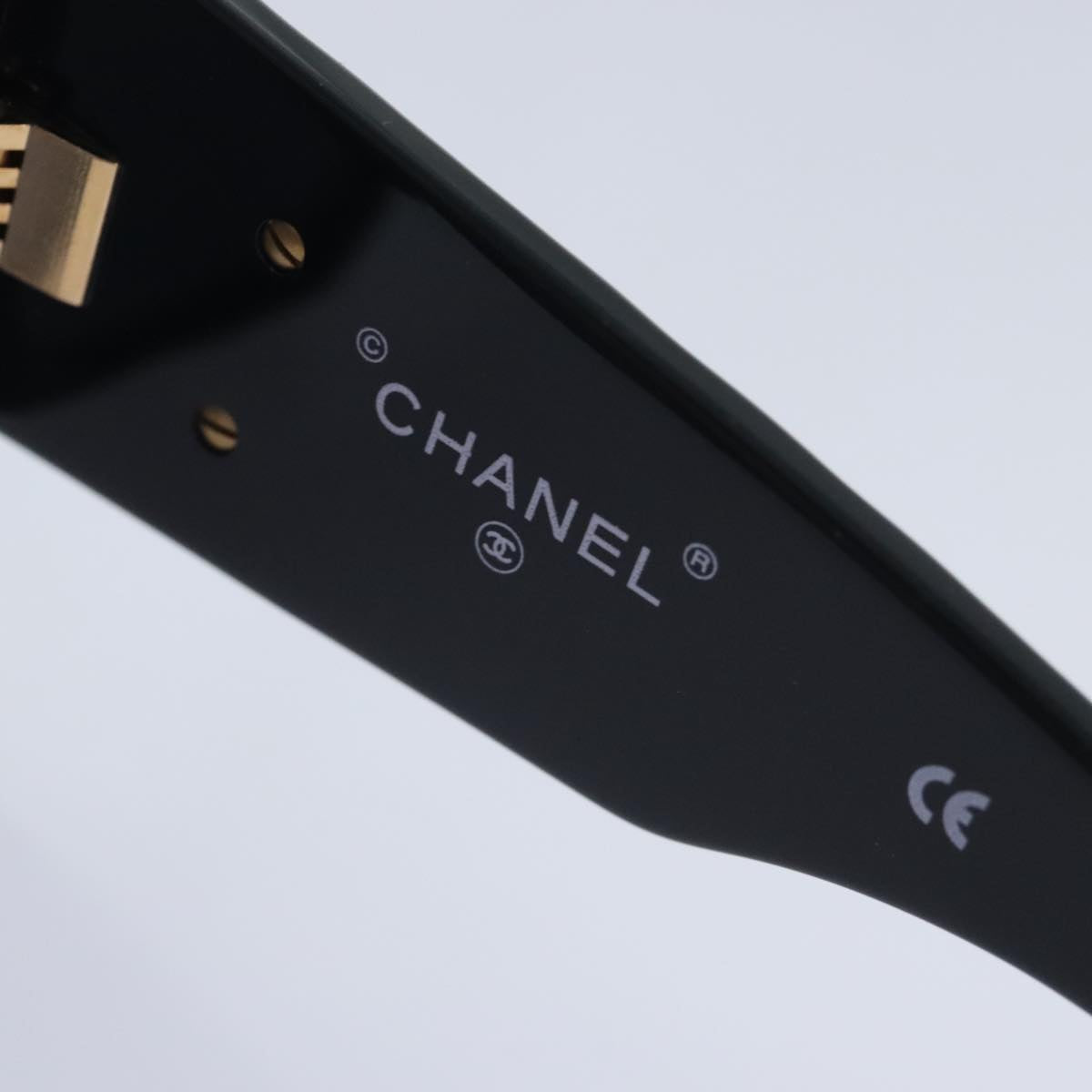 CHANEL COCO Mark Sunglasses plastic Black CC yk15227