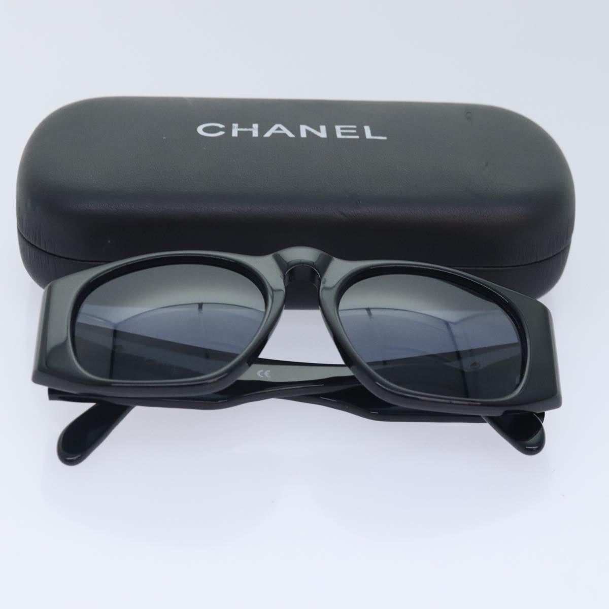 CHANEL COCO Mark Sunglasses plastic Black CC yk15227