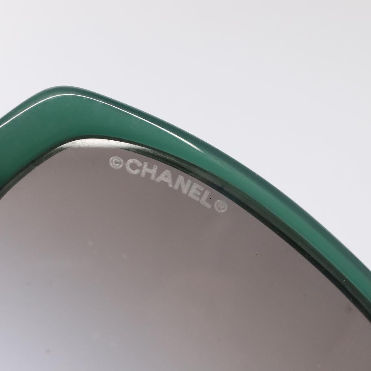 CHANEL Sunglasses plastic Green CC yk15278