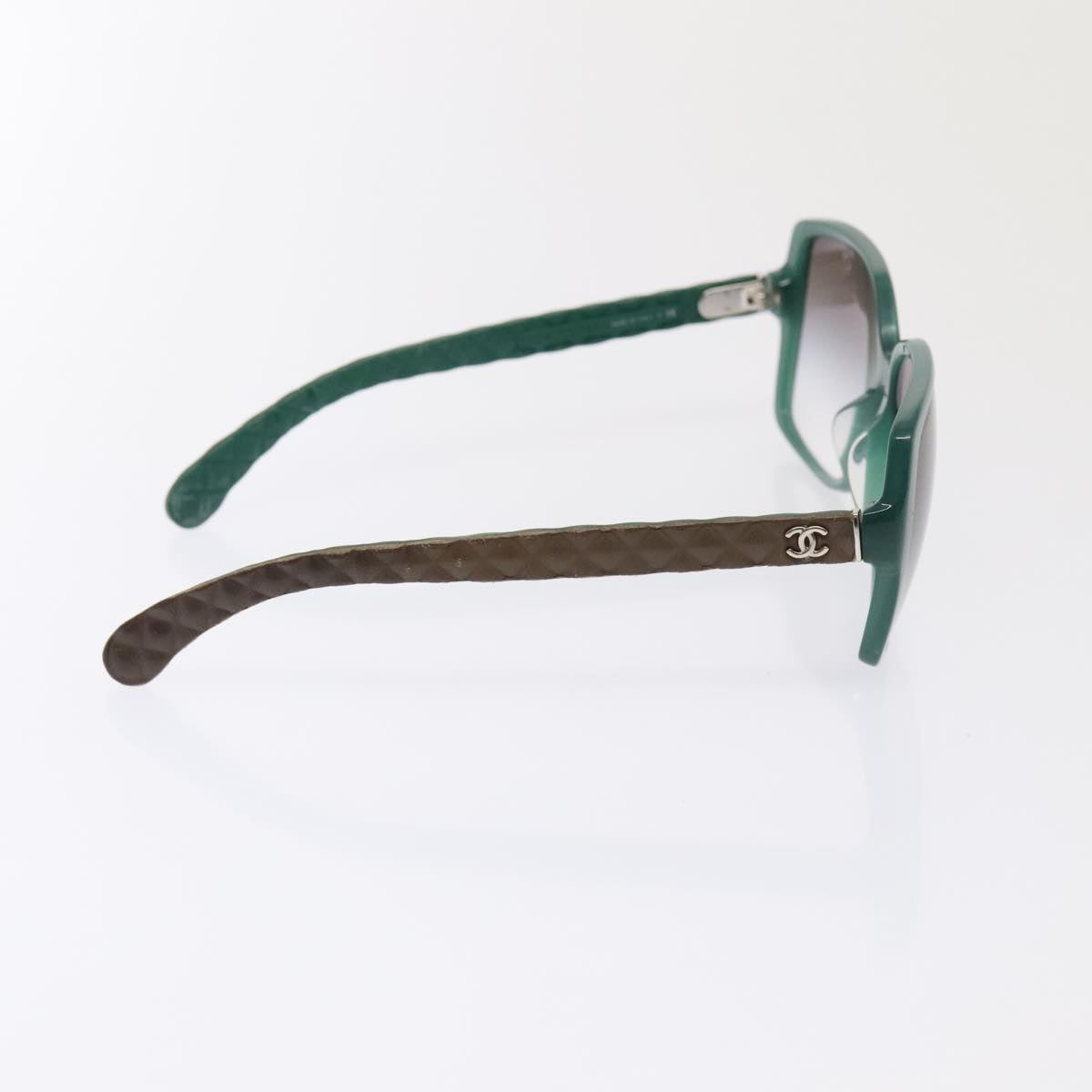 CHANEL Sunglasses plastic Green CC yk15278