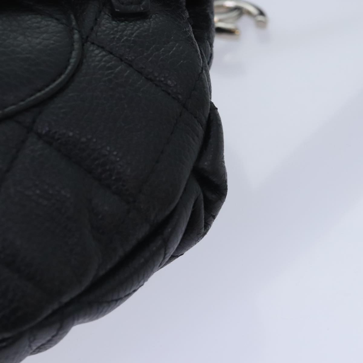CHANEL Matelasse Waist bag Caviar Skin Black Silver CC yk15369